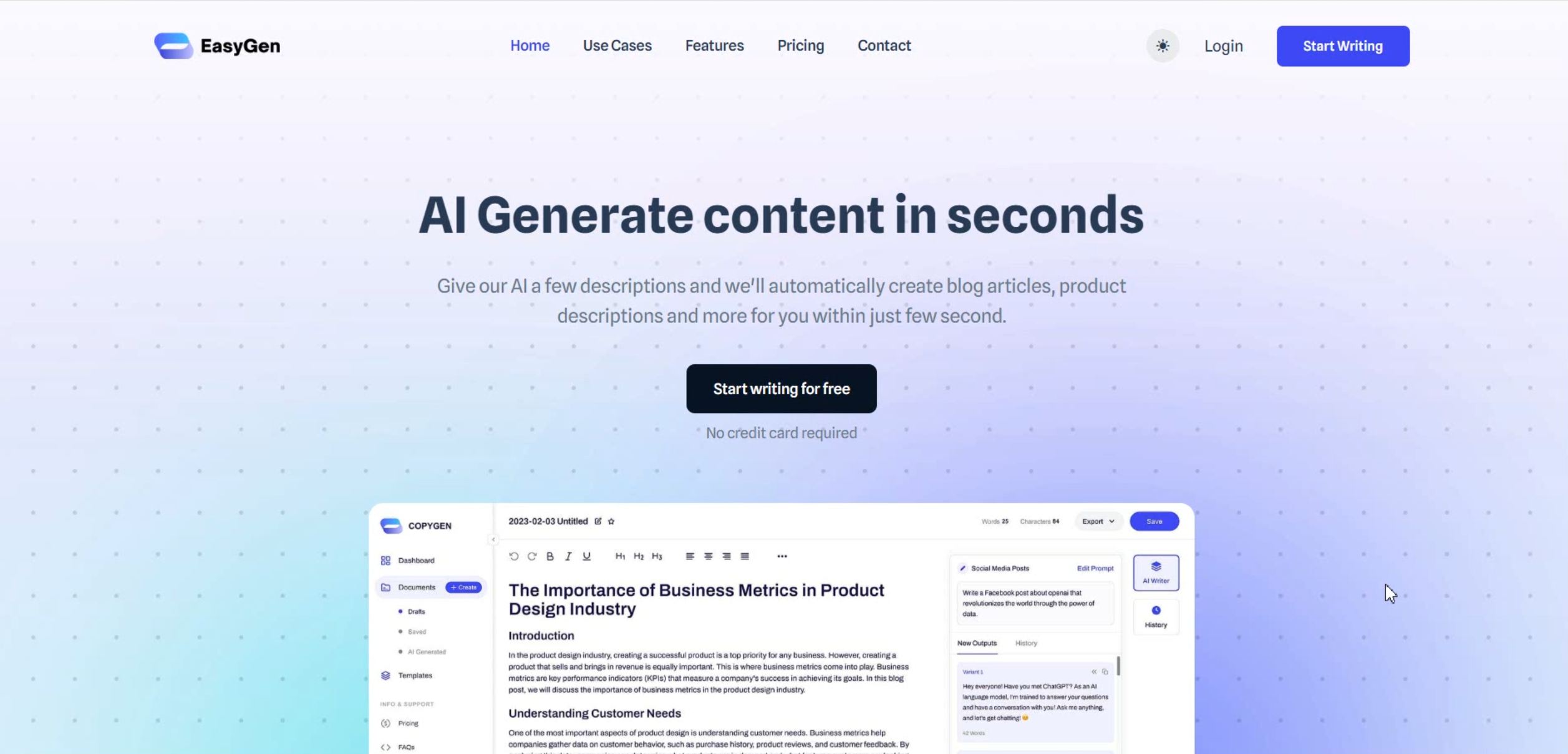 AI Content Generator SaaS